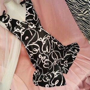 Black Heart Chains Dress Small Prom Party Festival Gyaru Gal Y2K Fashion Womens